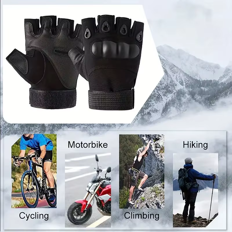 1Pair Tactical Fingerless Gloves for Men - Ideal for Outdoor Sports, Shooting, Hunting, Airsoft, and Cycling - view 6
