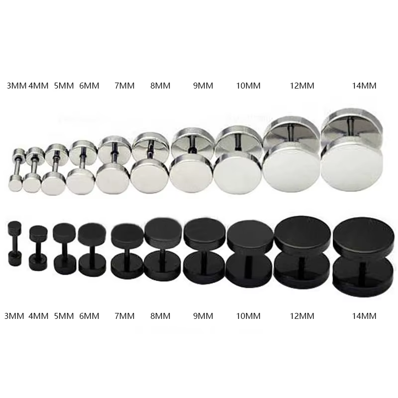 1Pair Stainless Steel Round Circle Stud Earrings For Men Women Not Fade Ear Rings Jewelry - view 5