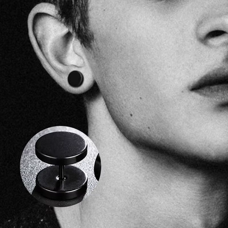 1Pair Stainless Steel Round Circle Stud Earrings For Men Women Not Fade Ear Rings Jewelry - view 3