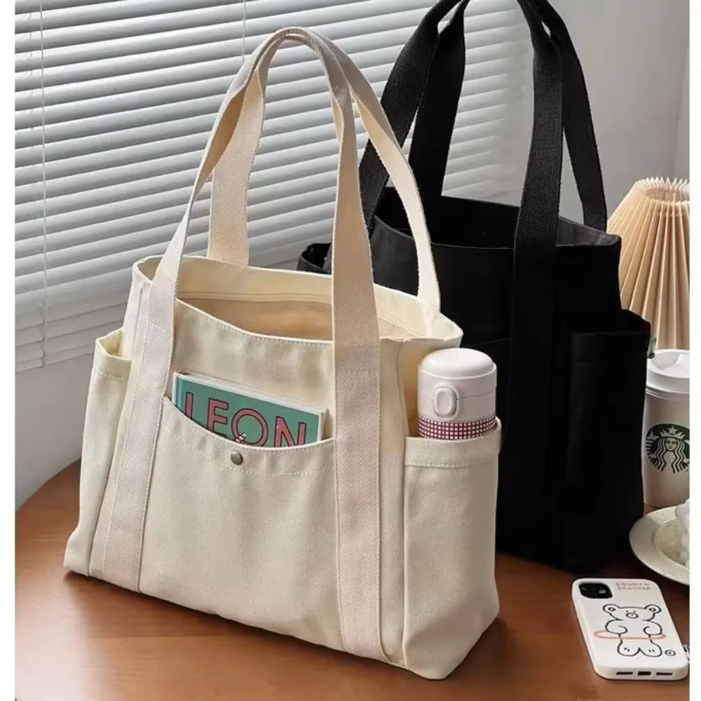 Large Capacity Canvas Tote Bags for Work Commuting Carrying Bag Colleg - tote bag for work at ShoplyHub