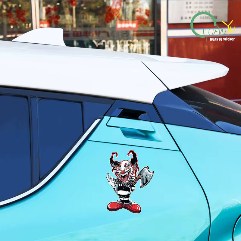 Exterior Accessories Interesting Evil Clown Car Sticker Cover Scratches Waterproof Decal PVC - view 3