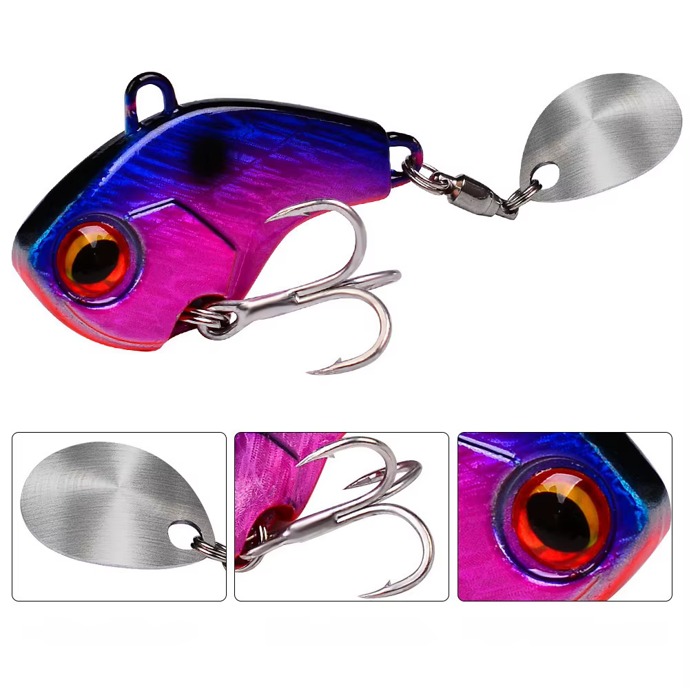 Fishing Lures Wobble Rotating Metal Vib Vibration Bait Winter Fishing 6g 15g 28g Artificial Hard Baits Spinner Spoon - view 2