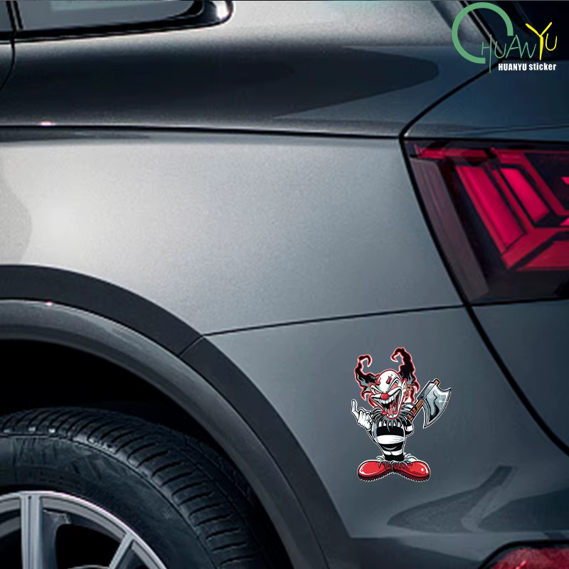 Exterior Accessories Interesting Evil Clown Car Sticker Cover Scratches Waterproof Decal PVC - view 4