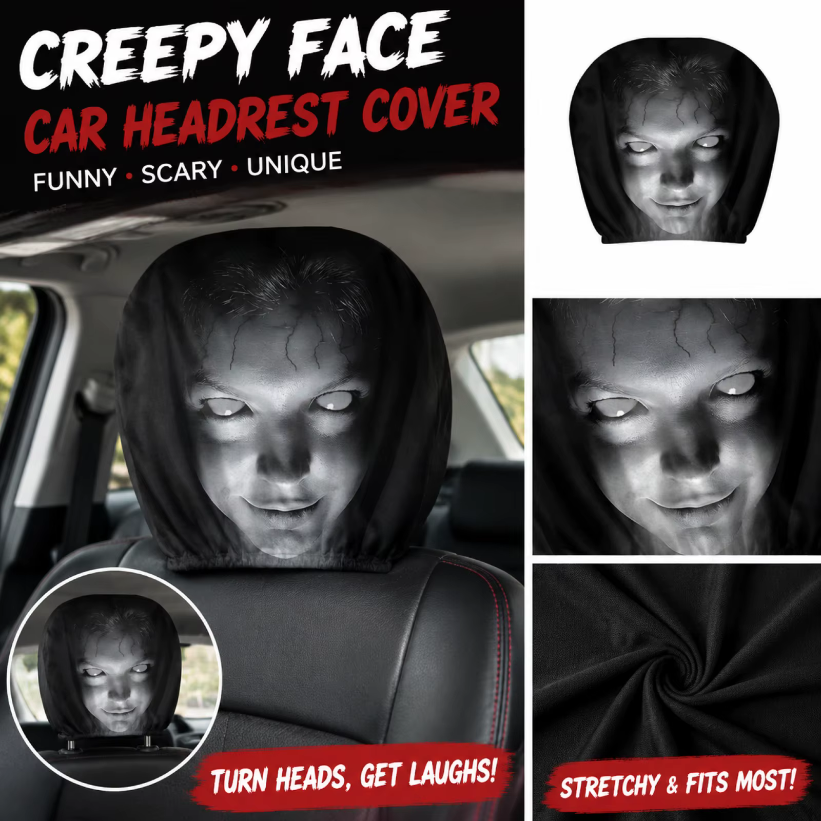 Car Headrest Funny Cover Accessories Interior Gadgets Decor Styling Ideas Seat Covers Vehicle Supplies Automobiles Parts - view 3