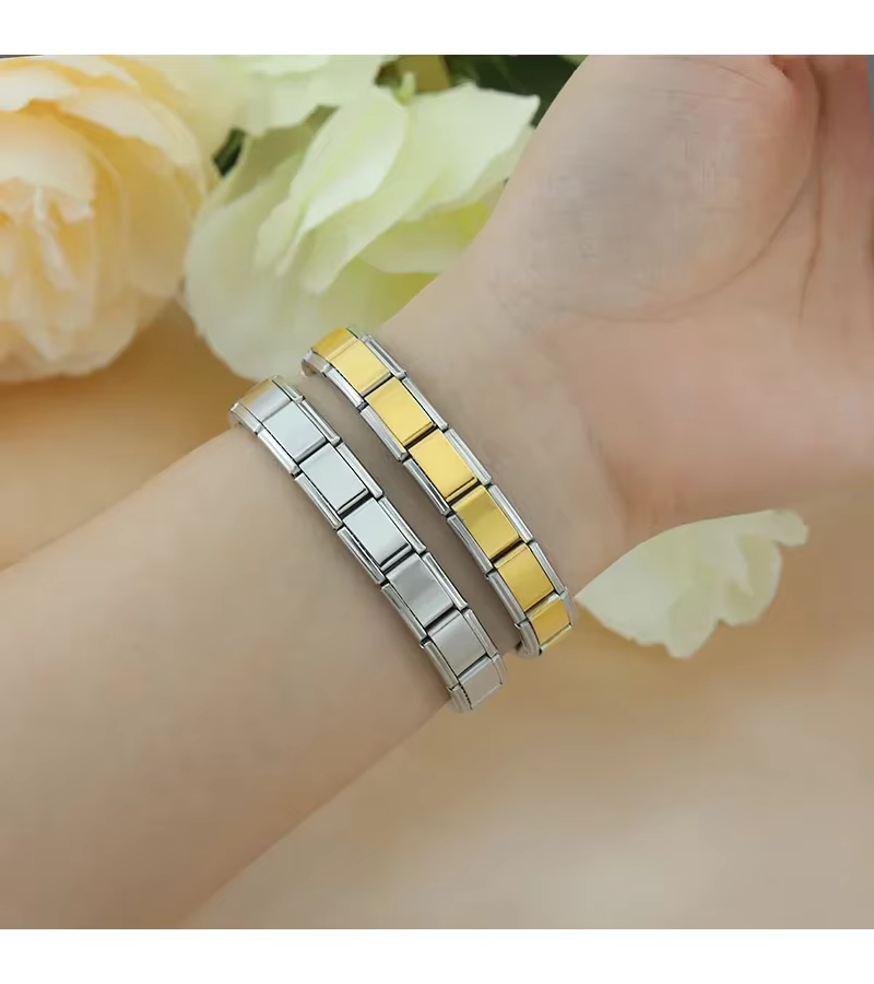 Italian Charm Bracelets For Woman Men Daily Party Holiday Gift Stainless Steel Bangle on Hand Colorful DIY Making - view 3