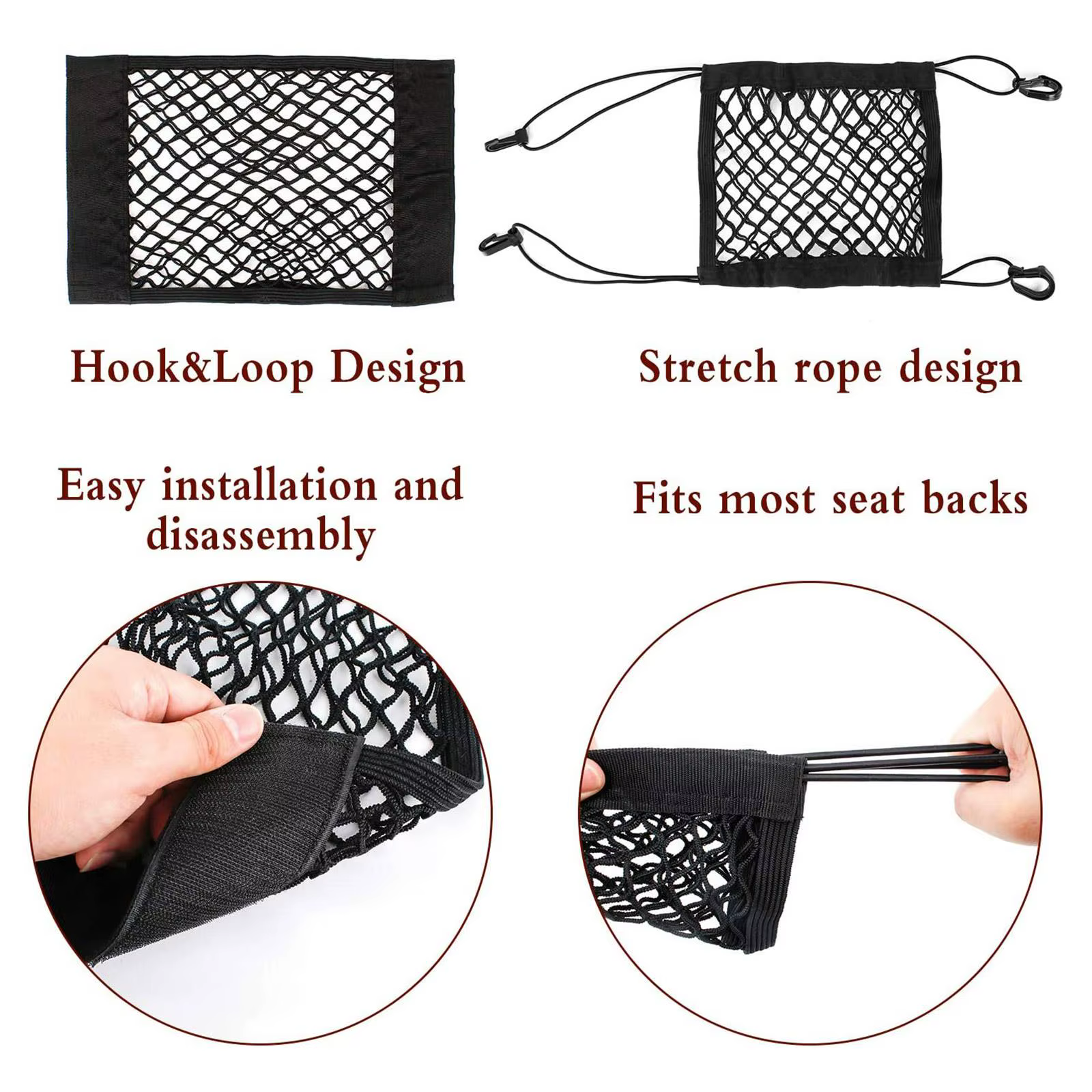 Motorcycle Nets Organizer Luggage Storage Cargo Net Luggage Hold Down Storage Cargo Organiser Net Hooks Hold Bag Bike - view 4