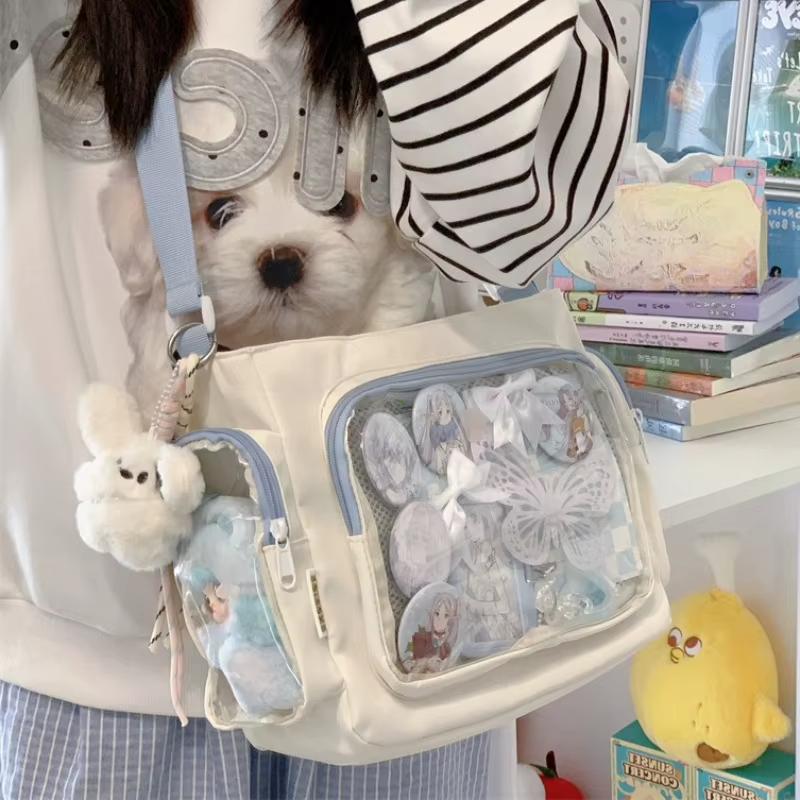 Trendy Transparent Crossbody Bag for Girls Large Capacity Shoulder Bags Fashionable School Style Texture and Versatile - view 2