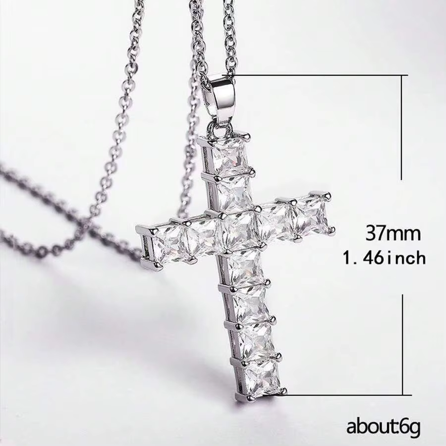 New Fashion Necklaces Female Pendants Gold Multi Color Crystal Jesus Cross Pendant For Women Necklace Party Leisure - view 6