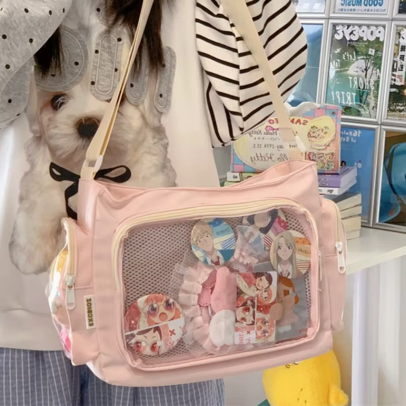 Trendy Transparent Crossbody Bag for Girls Large Capacity Shoulder Bags Fashionable School Style Texture and Versatile - view 5
