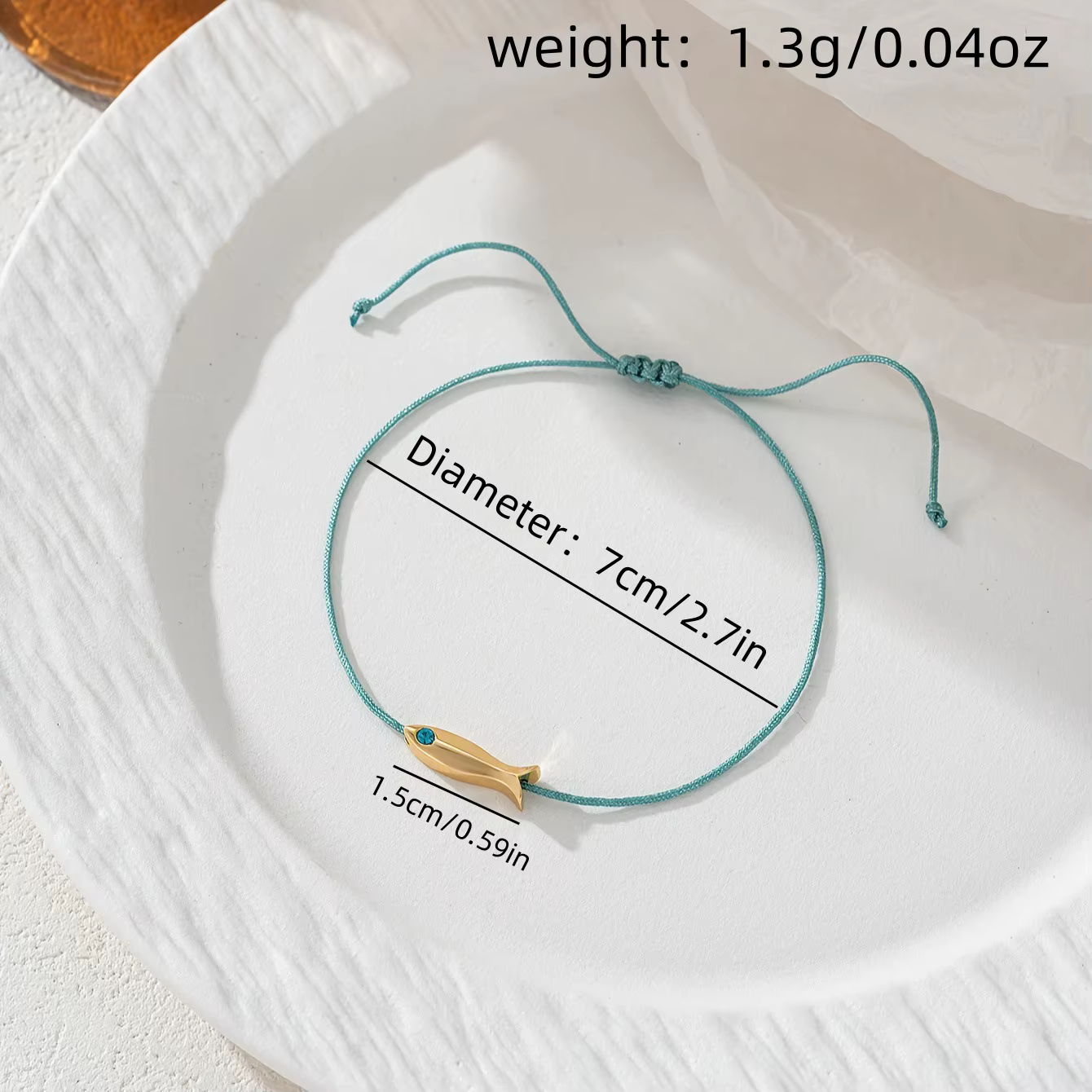 Cute Blue Fish Anklets Women Girls Bohemian Style Gold Color Animal Handmade Red Rope Adjustable Foot Chain Jewelry - view 3
