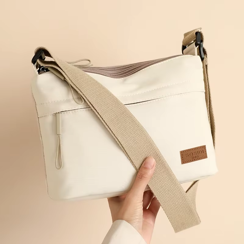 3 Main Pockets High Capacity Shoulder Crossbody Bag for Women Multi-pocket Purse Canvas Handbag Suitable for Mothers - view 2