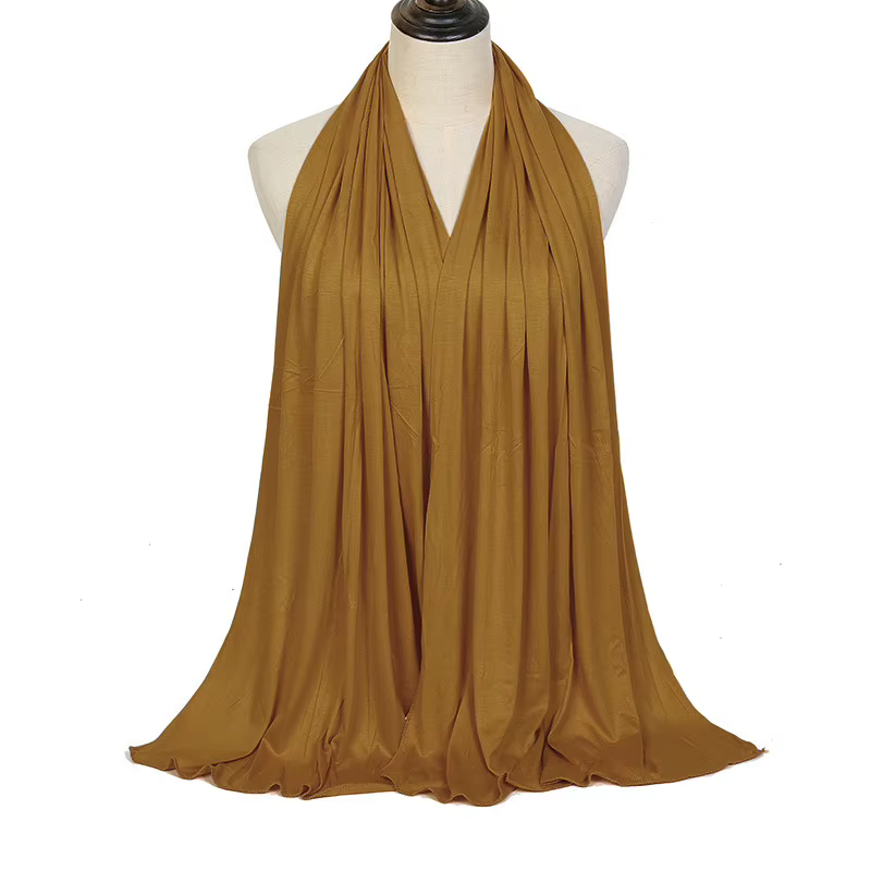 170x60cm Modal Jersey Instant Hijab Long Stretchy Soft Breathable Solid Color Head Wrap Shawl for Muslim Ladies Ramadan - view 5