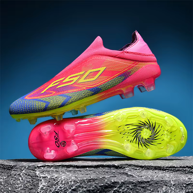 New Men Football Boots Non-Slip High-quality Soccer Shoes Grass Cleats High-top Futsal Sneakers Match Indoor - view 2