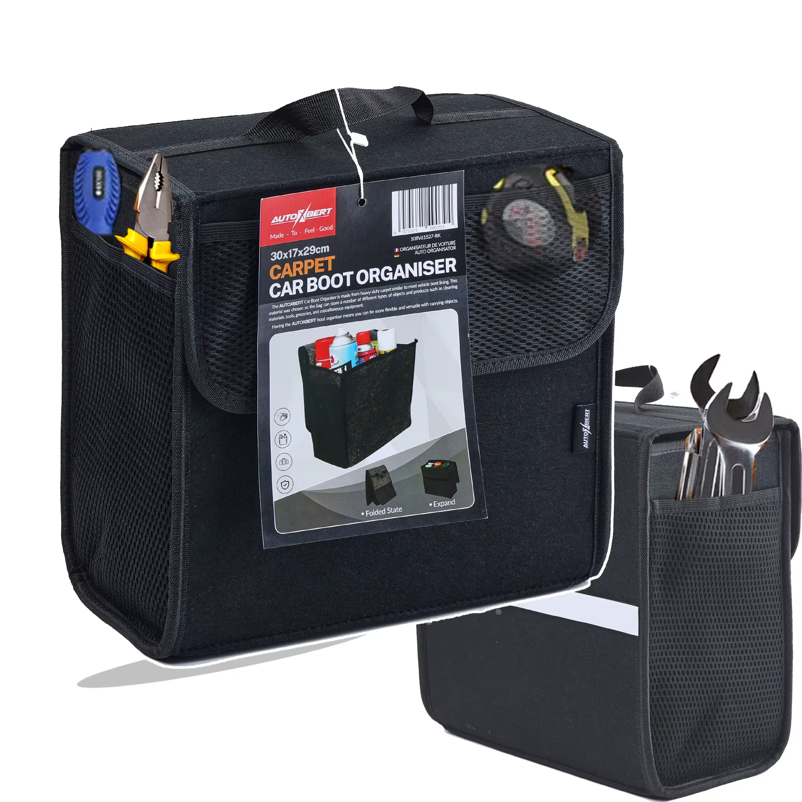 Universal Car Trunk Organizer Auto Boot Organiser Storage Box Bag Portable Felt Tidy Non-slip Tool Bag Foldable Car