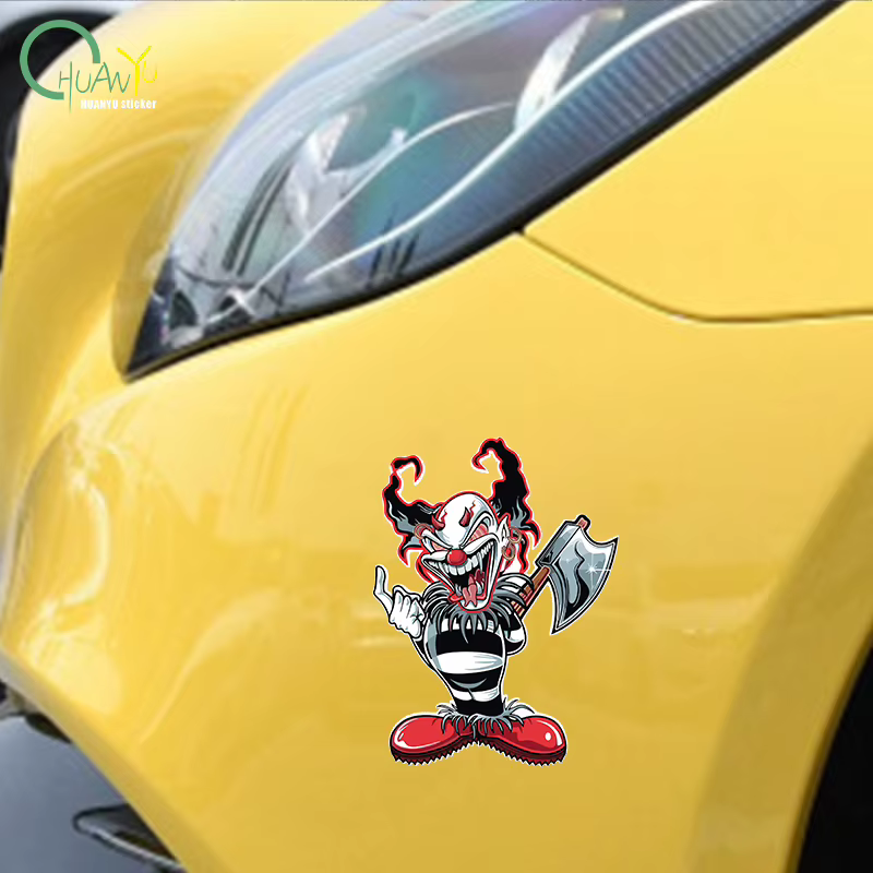 Exterior Accessories Interesting Evil Clown Car Sticker Cover Scratches Waterproof Decal PVC - view 5