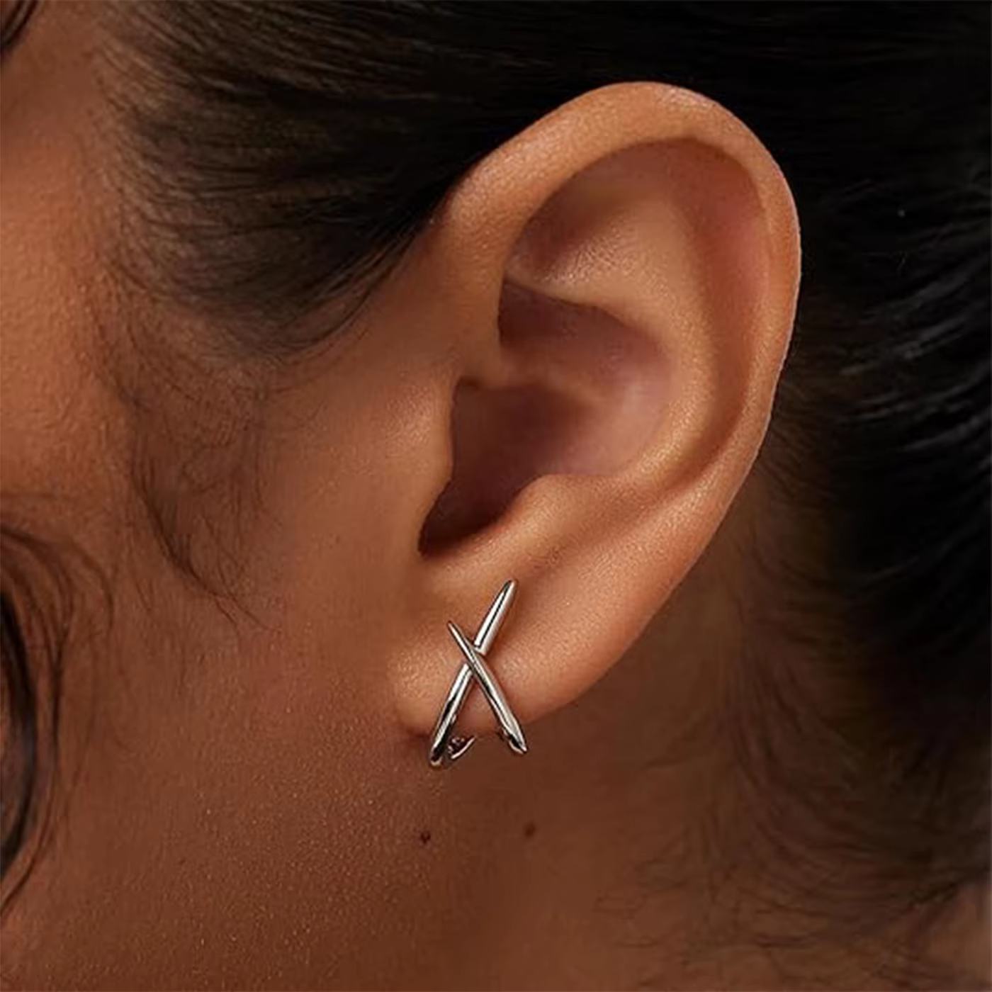 Stainless Steel Cross Stud Earrings for Women Girls Trendy Dainty Simple Minimalist Accessories Party Fashion Jewelry - view 3