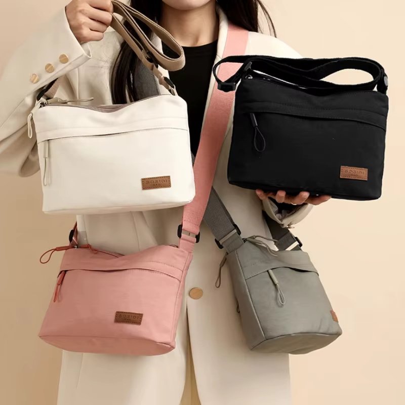 3 Main Pockets High Capacity Shoulder Crossbody Bag for Women Multi-pocket Purse Canvas Handbag Suitable for Mothers - view 3