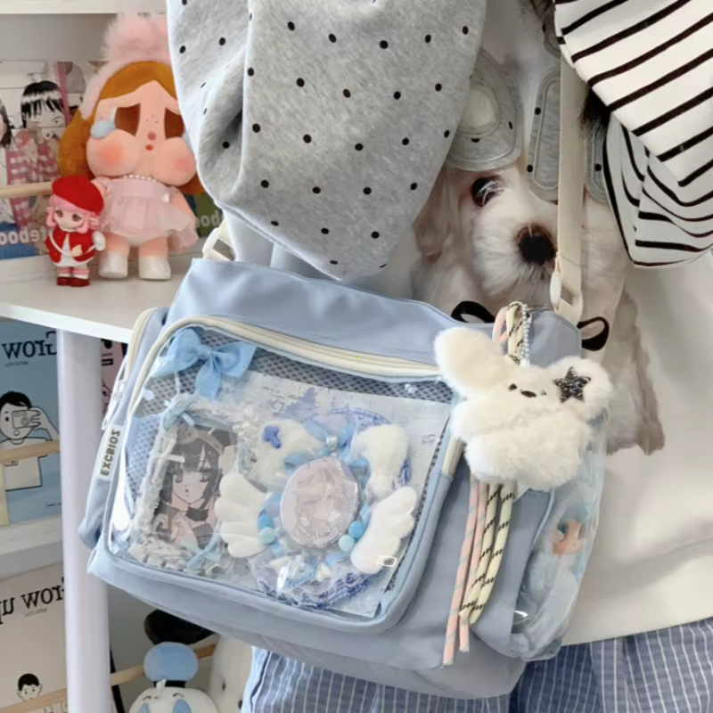 Trendy Transparent Crossbody Bag for Girls Large Capacity Shoulder Bags Fashionable School Style Texture and Versatile - view 4