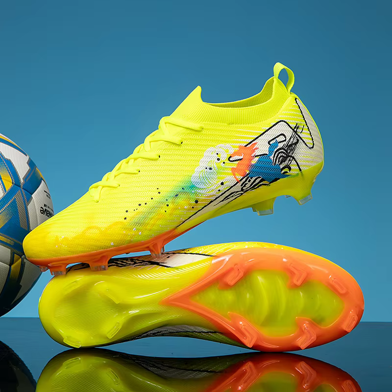 New Men Football Boots Soccer Cleats FG Non-Slip Training Shoes Soccer Shoes Long Spikes Match Ultralight Outdoor
