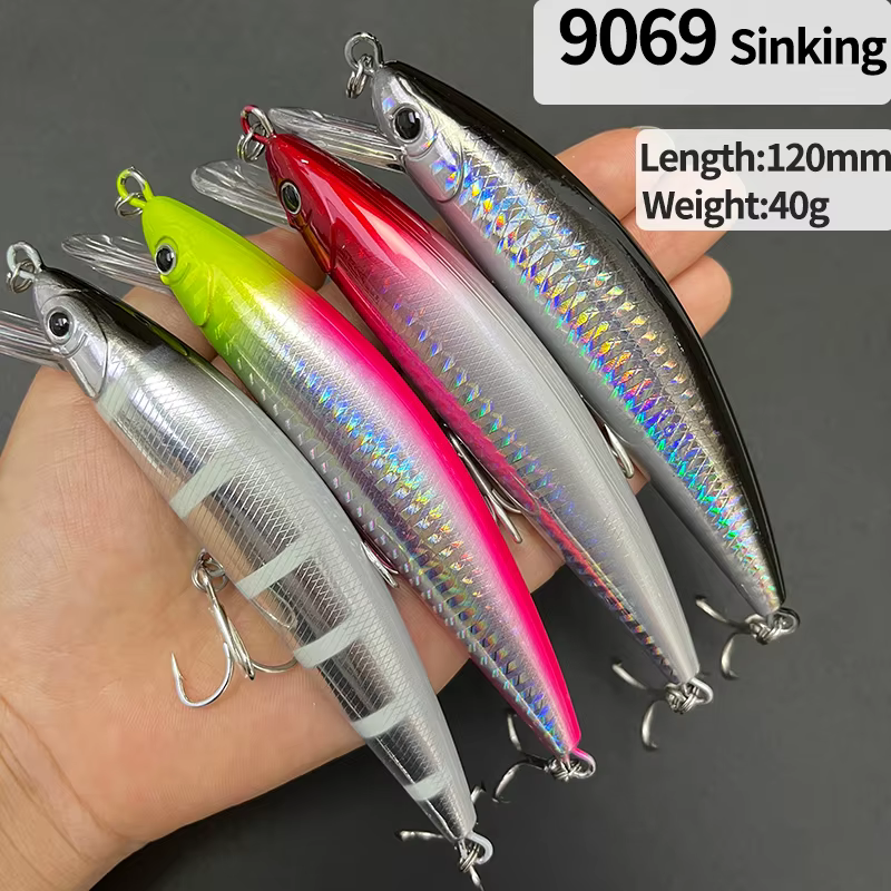 40g 120mm Heavy Sinking Minnow Lures Long Casting Artificial Hard Baits Seabass Trout Swimbait Pesca Wobbler Fishing