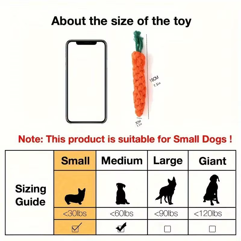 Pet Knot Toy for Dog and Cat Carrot Shape Dog Chew Toys Cotton Rope Toys for Indoor Dogs Cat Toys Dog Accessories - view 6