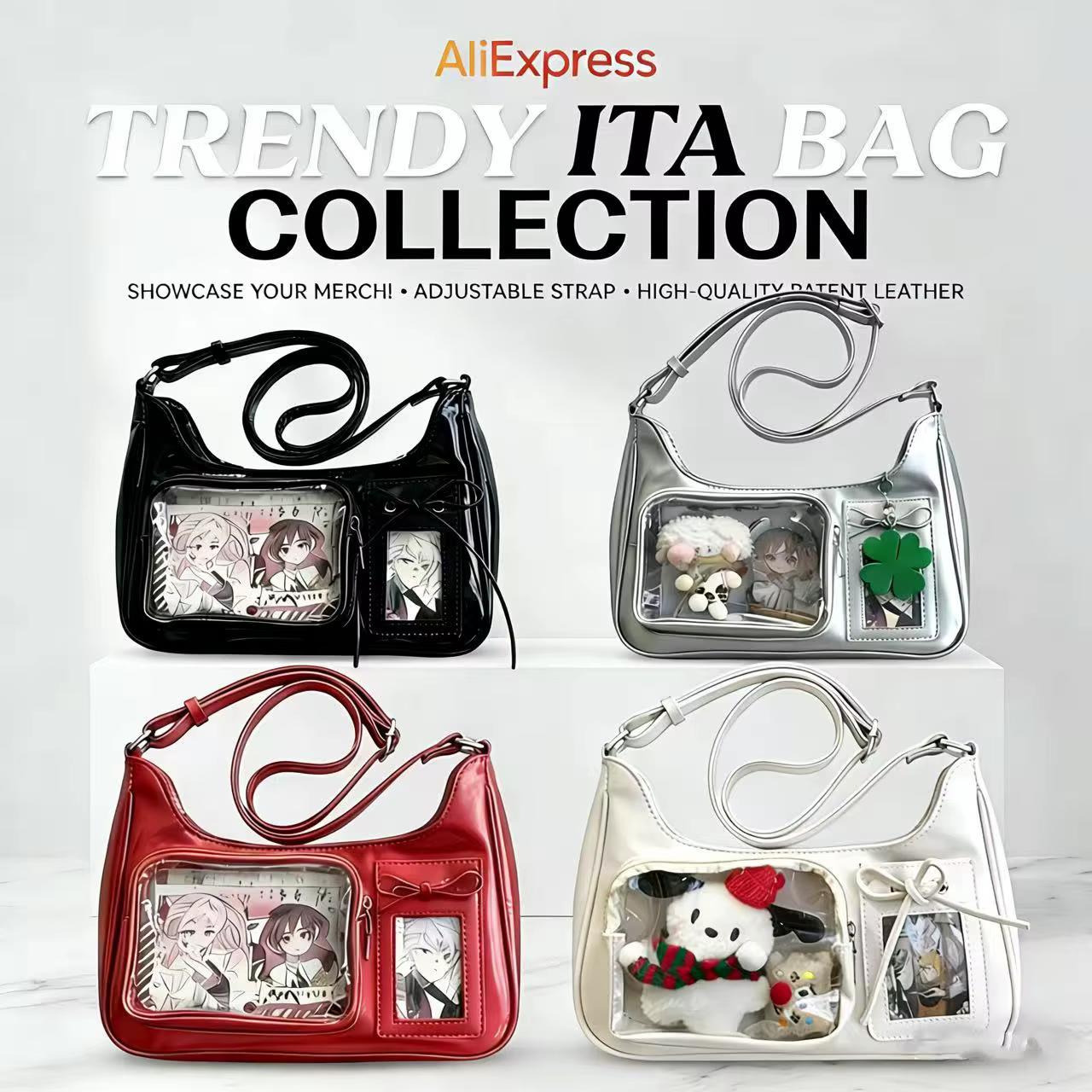Y2k Harajuku Shoulder Bag Women Korean Transparent Ita Bag School Crossbody Bag Female Japanese Designer Preppy Handbag - view 6
