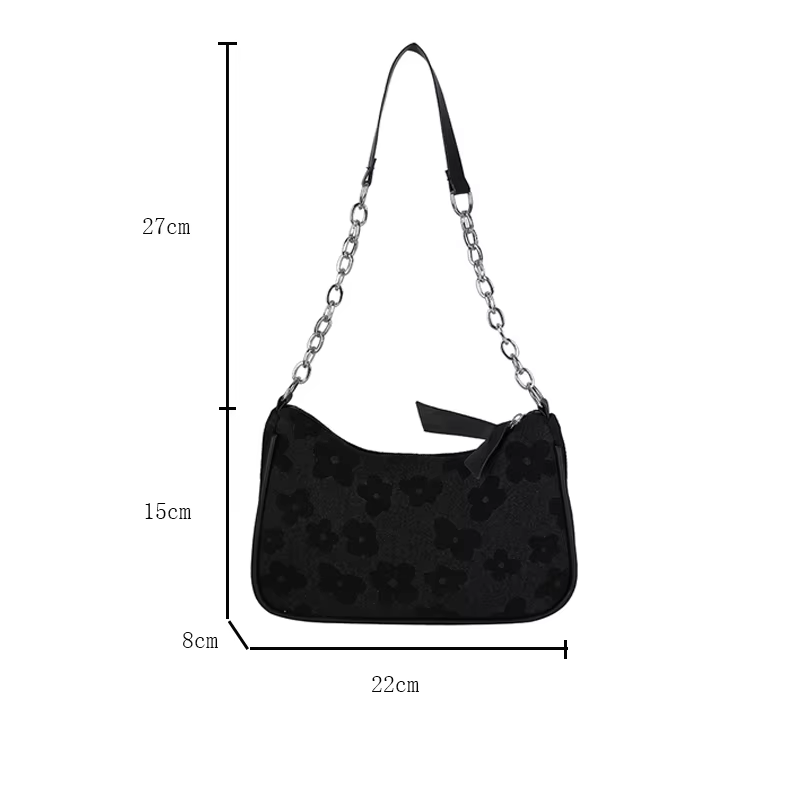 Fashion Felt Shoulder Bags for Women Small Casual Underarm Bag Female Hand Crossbody Bags for Women - view 6