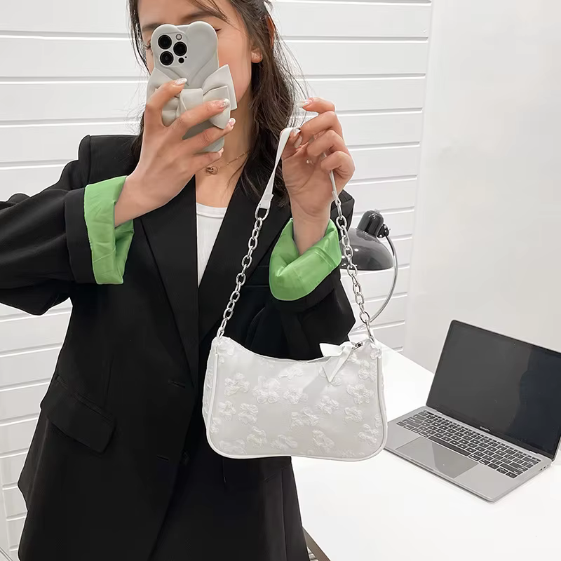 Fashion Felt Shoulder Bags for Women Small Casual Underarm Bag Female Hand Crossbody Bags for Women - view 3