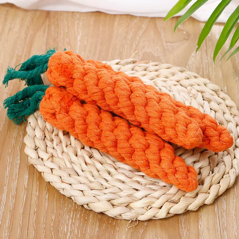 Pet Knot Toy for Dog and Cat Carrot Shape Dog Chew Toys Cotton Rope Toys for Indoor Dogs Cat Toys Dog Accessories - view 4