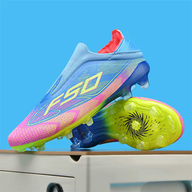 New Men Football Boots Non-Slip High-quality Soccer Shoes Grass Cleats High-top Futsal Sneakers Match Indoor - view 6