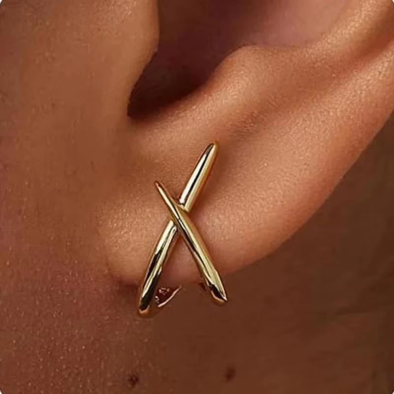 Stainless Steel Cross Stud Earrings for Women Girls Trendy Dainty Simple Minimalist Accessories Party Fashion Jewelry