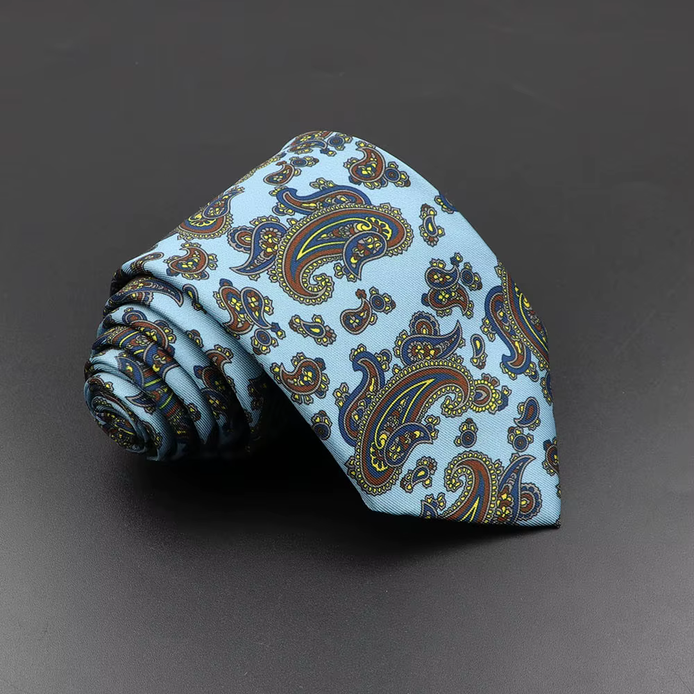 Men's Fashion Silk Tie 7.5cm Soft Novelty Necktie Blue Green Orange Color Ties For Men Dot Floral Bowtie Wedding - view 5