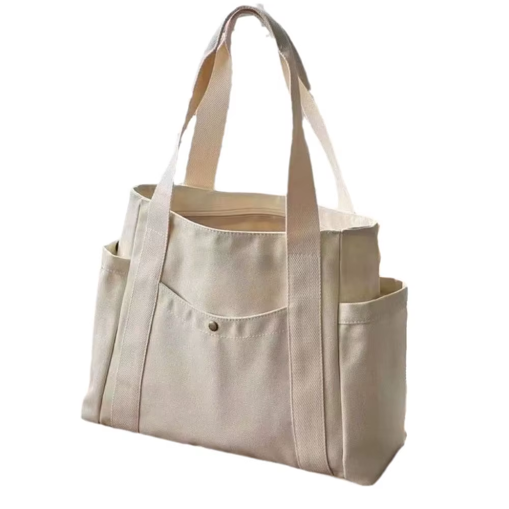 Large Capacity Canvas Tote Bags for Work Commuting Carrying Bag College Style Student Outfit Book Shoulder Bag Shopping - view 5
