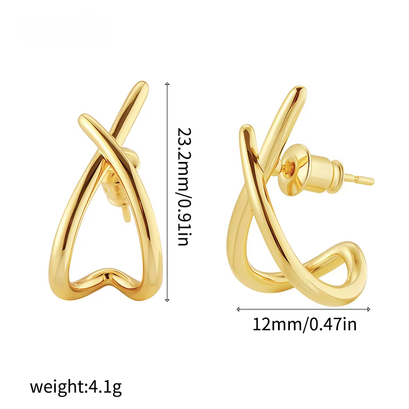 Stainless Steel Cross Stud Earrings for Women Girls Trendy Dainty Simple Minimalist Accessories Party Fashion Jewelry - view 6