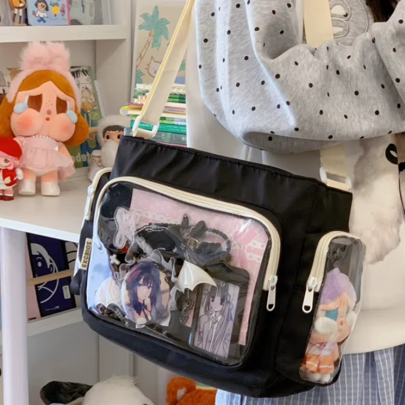 Trendy Transparent Crossbody Bag for Girls Large Capacity Shoulder Bags Fashionable School Style Texture and Versatile - view 3