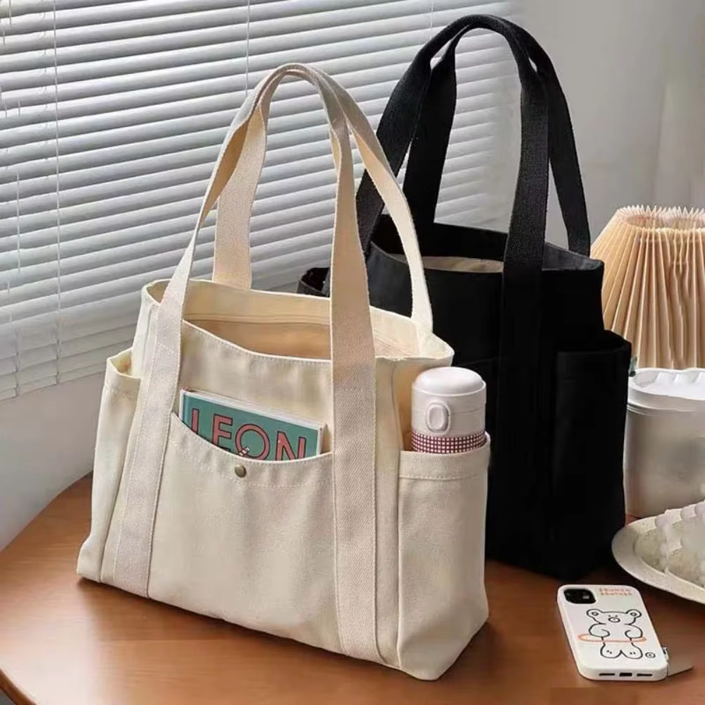 Large Capacity Canvas Tote Bags for Work Commuting Carrying Bag Colleg - tote bag for work at ShoplyHub