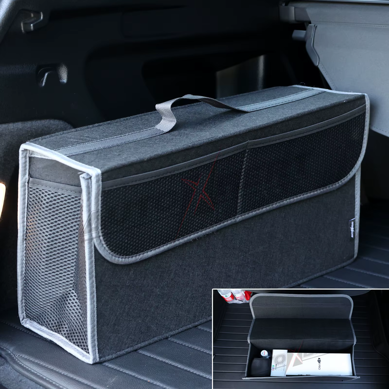 Universal Car Trunk Organizer Auto Boot Organiser Storage Box Bag Portable Felt Tidy Non-slip Tool Bag Foldable Car - view 5