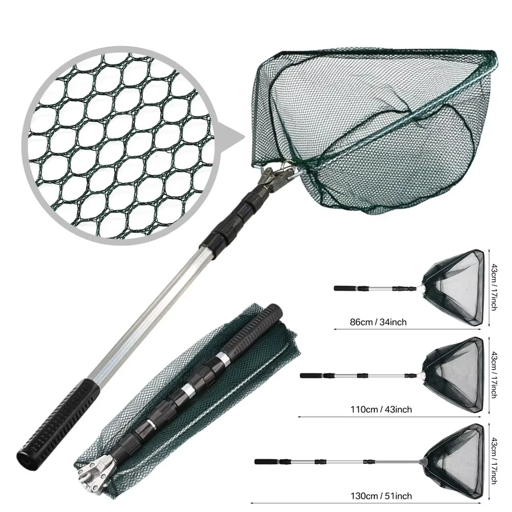 Fishing Landing Net Aluminum Alloy Durable Telescoping Extend to 190cm - fishing vessel at ShoplyHub