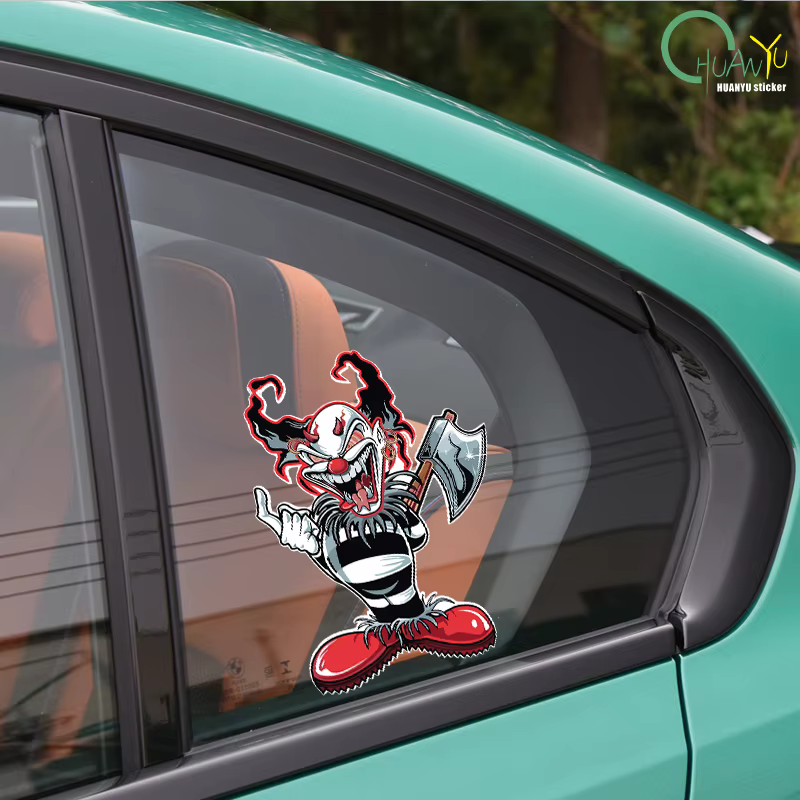 Exterior Accessories Interesting Evil Clown Car Sticker Cover Scratches Waterproof Decal PVC - view 6