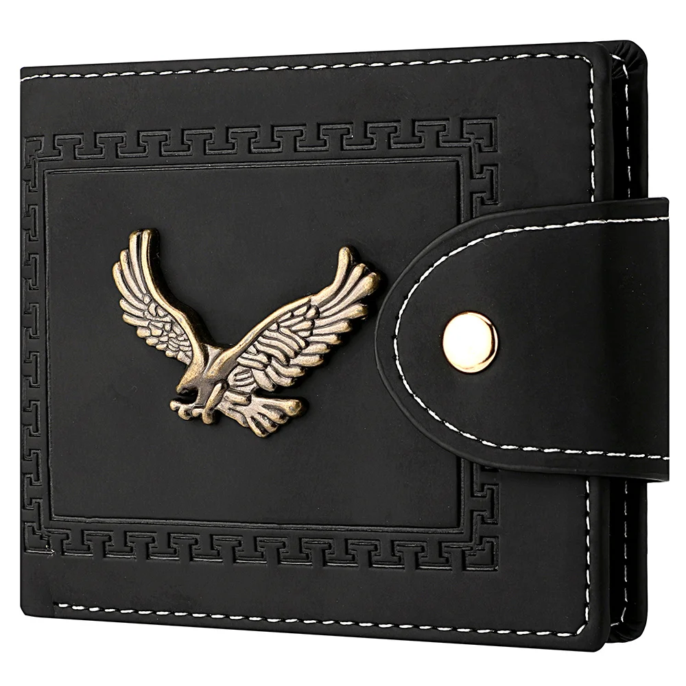 Men's Wallet Men's Short Wallet Youth Fashion Personality Pu Leather Credit Card ID Card Holder Wallet Folding Wallet