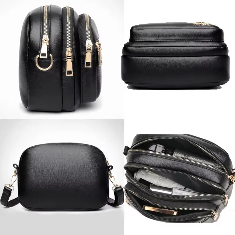 High Quality Soft Leather Purse Fashion Women Shoulder Messenger Bag Multi-pocket Wear-resistant Bag Luxury Ladies - view 5