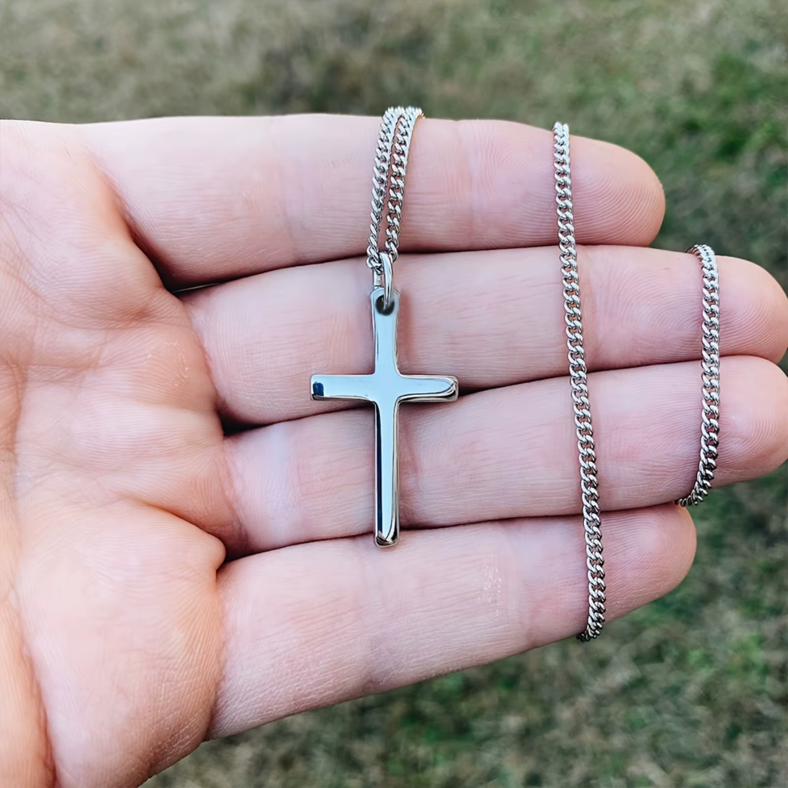 Fashion Minimalist Cross Pendant Necklace for Men Perfect Gift for Boyfriend Trendy Stylish Jewelry - view 5
