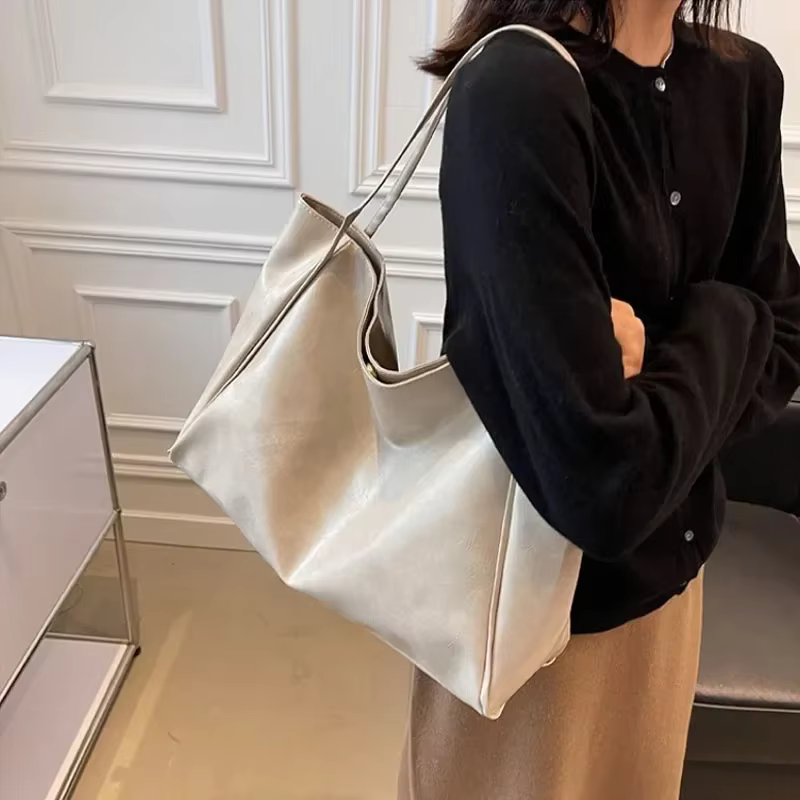 Women Tote Bag Fashion Underarm Pouch Large Capacity Soft Pu Leather Shoulder Bag Retro Crossbody Bag Casual Portable - view 4