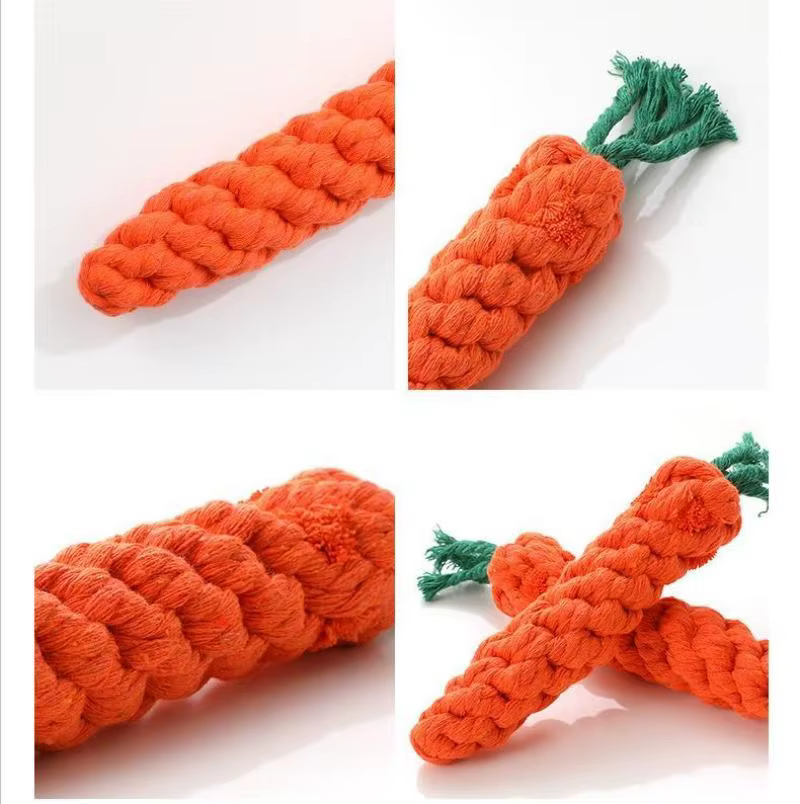 Pet Knot Toy for Dog and Cat Carrot Shape Dog Chew Toys Cotton Rope Toys for Indoor Dogs Cat Toys Dog Accessories - view 3