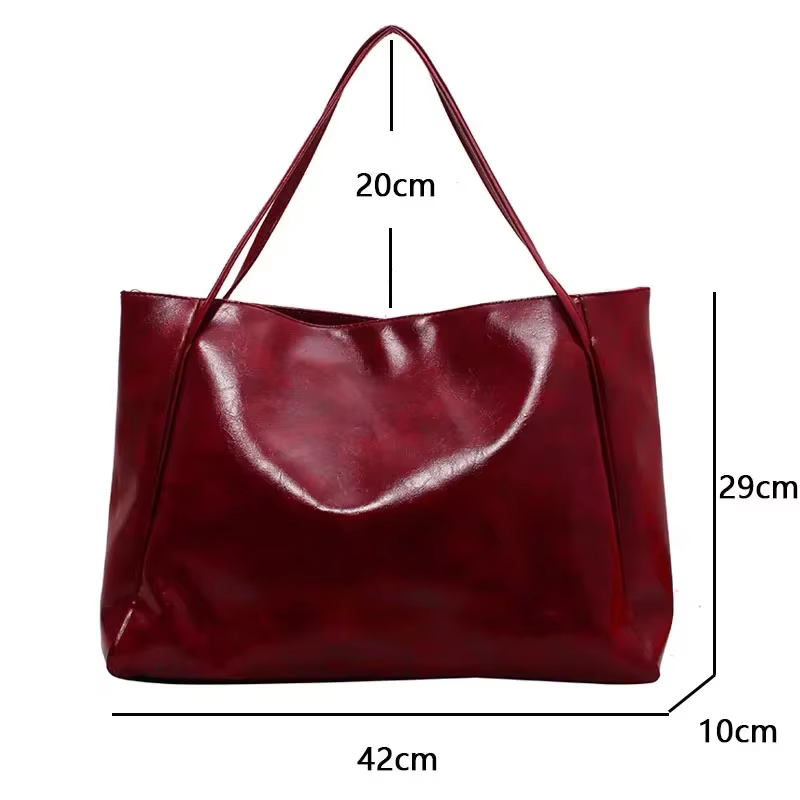 Women Tote Bag Fashion Underarm Pouch Large Capacity Soft Pu Leather Shoulder Bag Retro Crossbody Bag Casual Portable - view 6