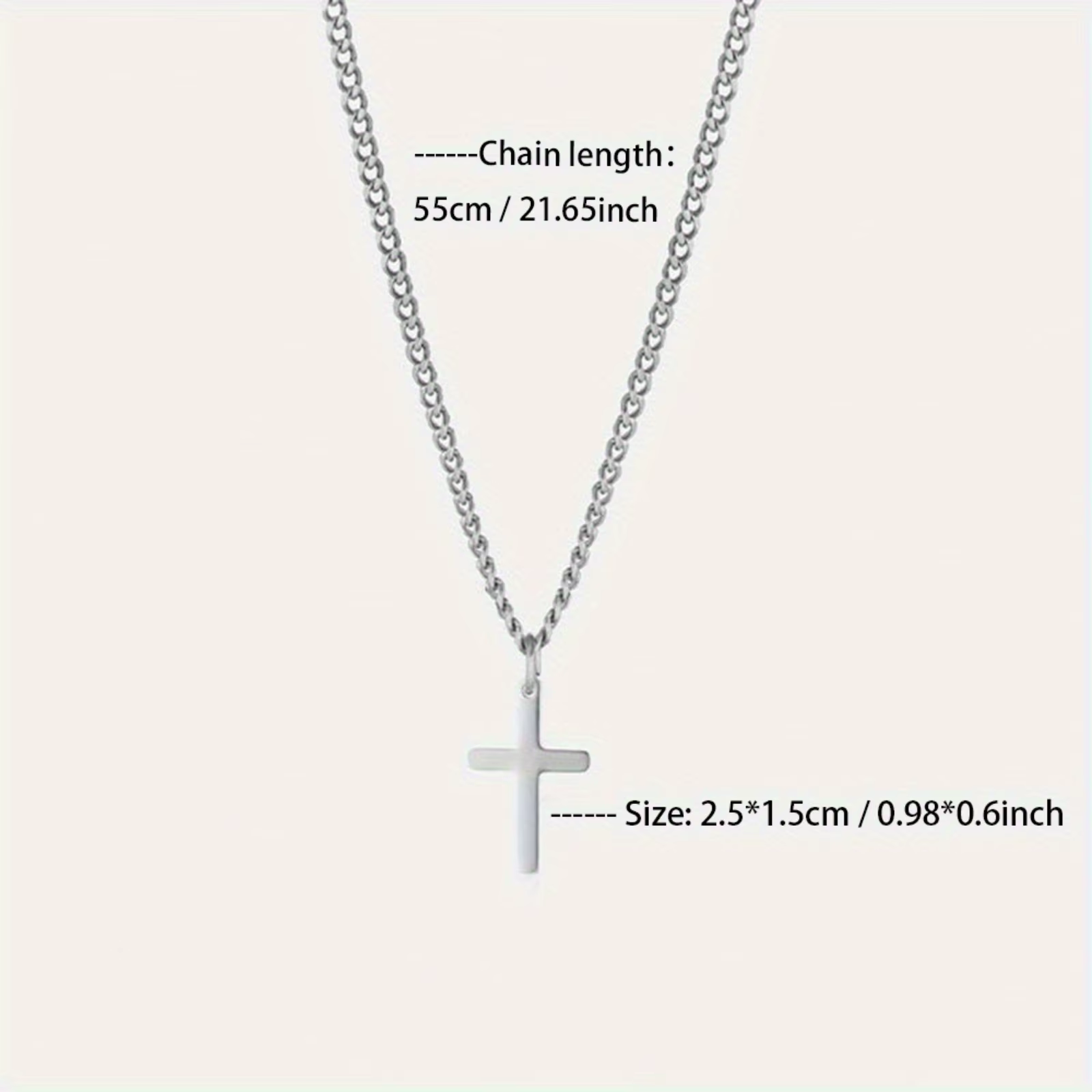 Fashion Minimalist Cross Pendant Necklace for Men Perfect Gift for Boyfriend Trendy Stylish Jewelry - view 3