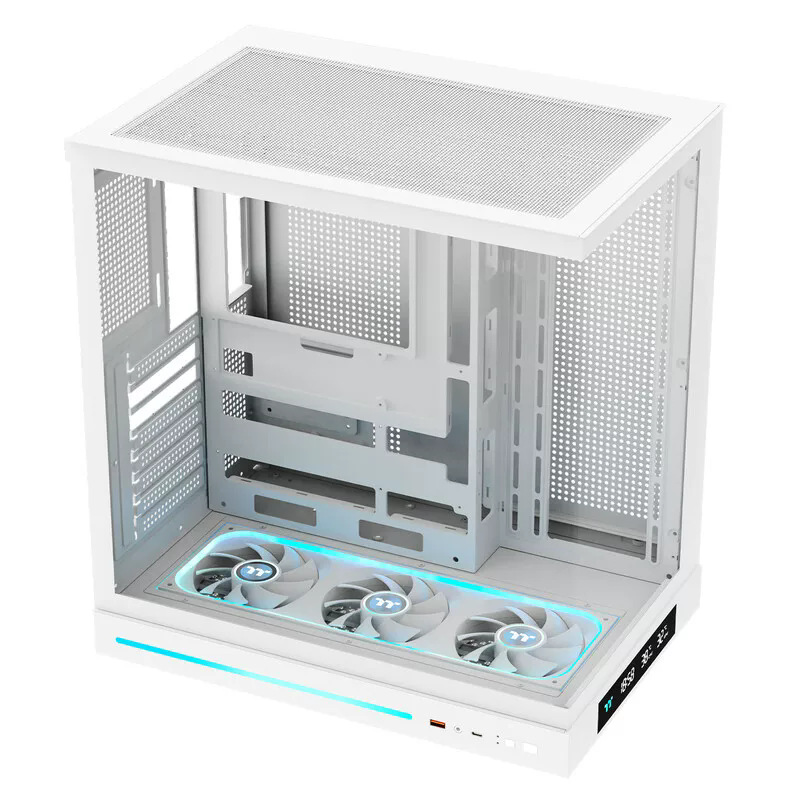 Thermaltake Steel Shadow ES Panoramic Tempered Glass PC Case ATX/MicroATX/ITX Mid Tower Digital Temp Display ARGB Strip,