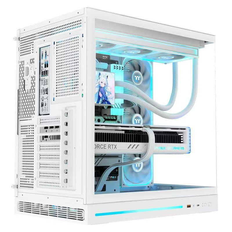 Thermaltake Steel Shadow ES Panoramic Tempered Glass PC Case ATX/MicroATX/ITX Mid Tower Digital Temp Display ARGB Strip,