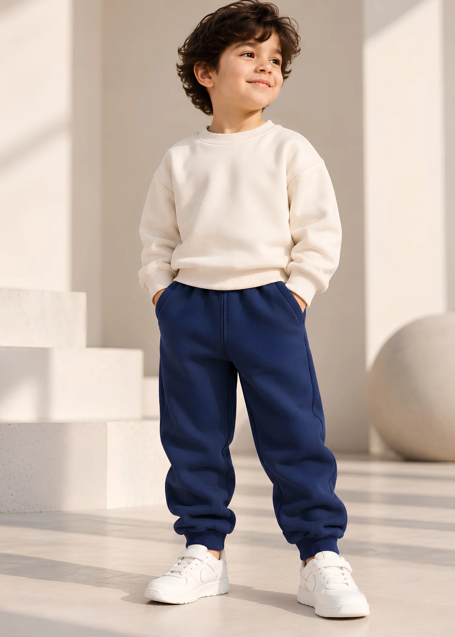 fleece Trousers in Navy blue