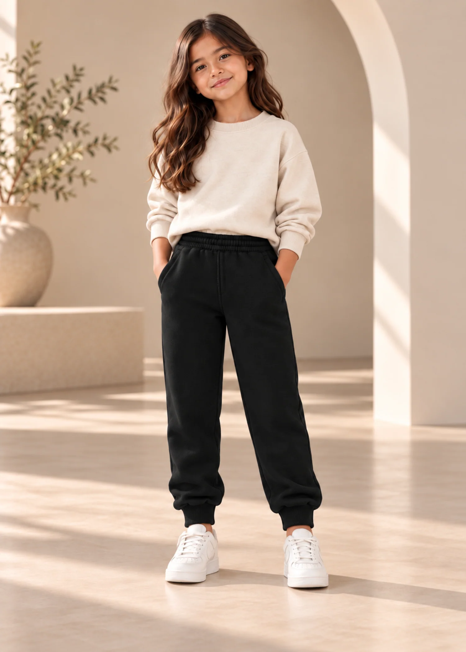 fleece Trousers in Black